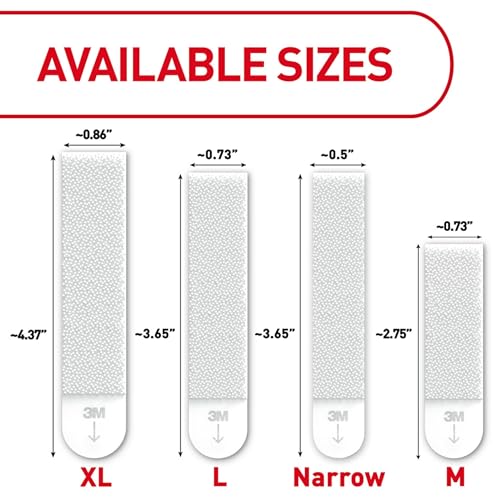 Command Picture Large Hanging Strips White color, 4 pairs/pack | Holds 7.2 kg whole pack | Organize | Decoration | No Tools | Holds Strongly | Damage-Free Hanging