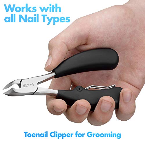MEDca Precision Toenail Clipper Tool Premium Ingrown Toenail Cuticle Remover Trimmer Thick Toenails Nipper, Surgical Grade Stainless Steel Nail Foot Treatment for Grooming Nail Care, Pedicure Tools