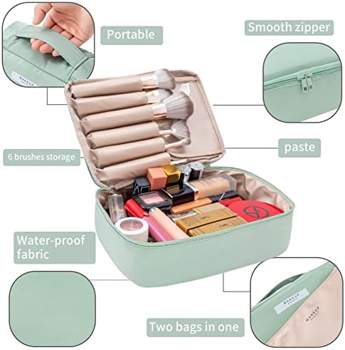 Queboom Travel Makeup Bag Cosmetic Bag Makeup Bag Toiletry bag for women and girls