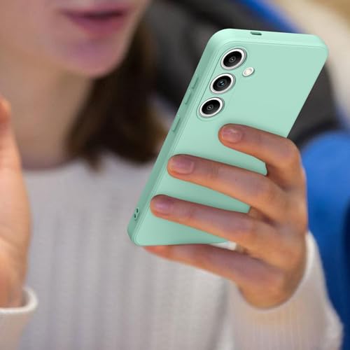 Soft Silicone Cases for Samsung Galaxy S25 Plus Cover,[Military Grade Drop Protection] [Anti-Scratch Microfiber Lining] Shockproof Slim Cover for Samsung Galaxy S25 Plus (Light Green)