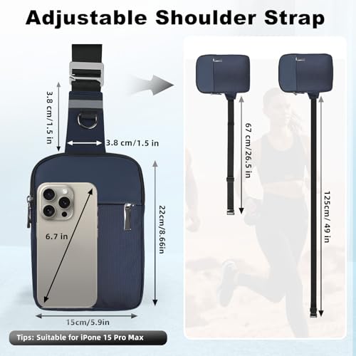 Tibroni Mini Crossbody Bag Sling Bag Shoulder Bag Chest Bag for Men and Women with RFID Blocking, Small Hand Bag Anti Theft Travel Bag Women