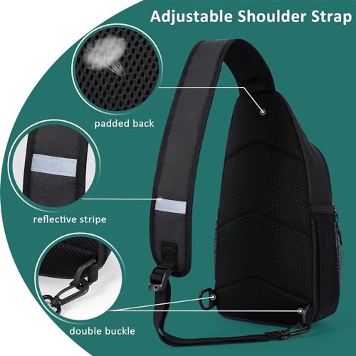 JZS Sling Bag for Women Men:Small Crossbody Sling Backpack - Mini Shoulder Bag Anti Thief Chest Bag for Hiking