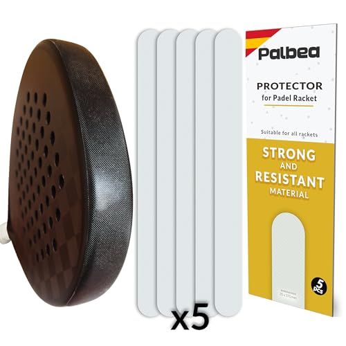 Palbea Transparent Padel Racquet Protector - Pack of 1/2/3/5 - Rough & Lightweight Padel Racket Head Bumper Protector - Durable & Easy to Replace - Dimensions 35x370mm