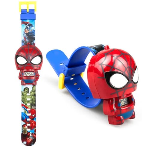 Superhero 3 piece Kids Watch, Kids Digital Watch for Boys Girls, Easy Read Cute Cartoon Wrist Watches Toy, Gift for Holiday, Birthday