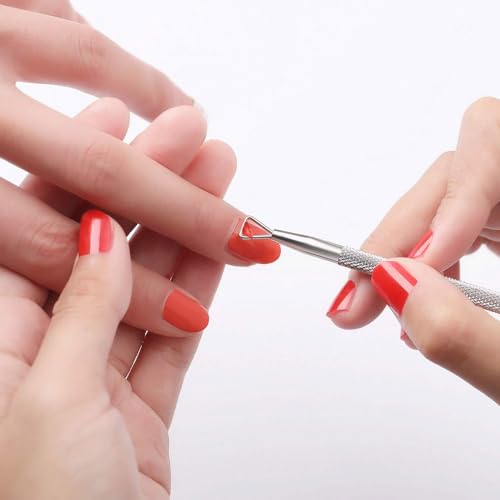 Pingispower Cuticle Pusher Set, 2PCS Professional Grade Stainless Steel Cuticle Cutter and Cuticle Remover Tools, Durable Manicure Tools Kit and Pedicure Tool for Fingernails and Toenails