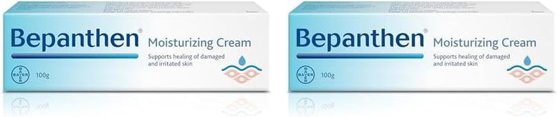 Bepanthen Moisturizing Cream, 100g, Daily Use Moisturizer, Body and Face Cream, Provitamin B5 Panthenol Moisturizer Face - 100g (Pack of 2)