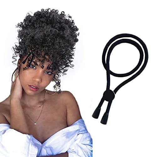 NALACAL 5 Pcs NEW Adjustable Headband Hair Tie for Thick Heavy Natural Kinky or Curly Hair, Adjustable Sizing for the Afro Puff Ponytail, Hair Bun, High Puff, and Updos