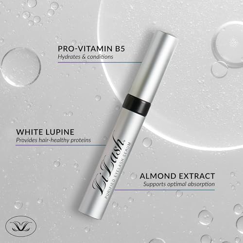 LiLash Purified Eyelash Physician-Formulated Serum for Fuller & Longer Looking Eyelashes Natural Eyelash Enhancer Safe for Sensitive Eyes and Contact Lens Wearer 3-Months Supply, 2ml