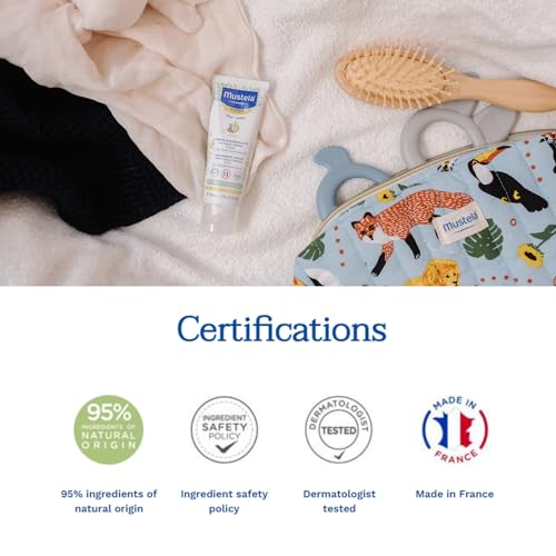 Mustela Baby Nourishing Face Cream – Daily Moisturizer for Dry Skin - with Natural Avocado, Cold Cream & Beeswax-40ml