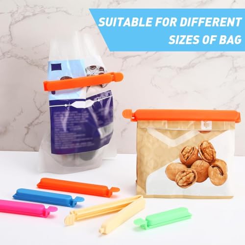 40 PCS Food Clips Food Storage Bag Clips Sealing Bag Clips in 2 Sizes and 5 Colours, Reusable Kitchen Clips for Food Storage for Sandwiches and Snack Bags