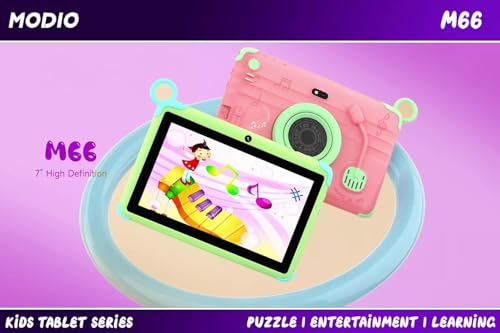 Modio M66 Kids Tablet, 7-inch HD Display, 4GB흯, Dual Camera, 5G WiFi, 3000mAh Battery