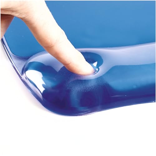 Fellowes Mouse Mat Wrist Support - Crystals Gel Mouse Pad with Non Slip Rubber Base - Ergonomic Mouse Mat for Computer, Laptop, Home Office Use - Compatible with Laser and Optical Mice - Blue