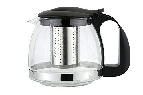 Glow Glass 1100ml Infusion Teapot â€“ Stylish Modern Heat Resistant Glass Tea Pot with Stainless Steel Infuser and Cool Touch Handle â€“ Perfect for Infusing Herbal Fruit Loose Leaf Tea in Home Kitchen