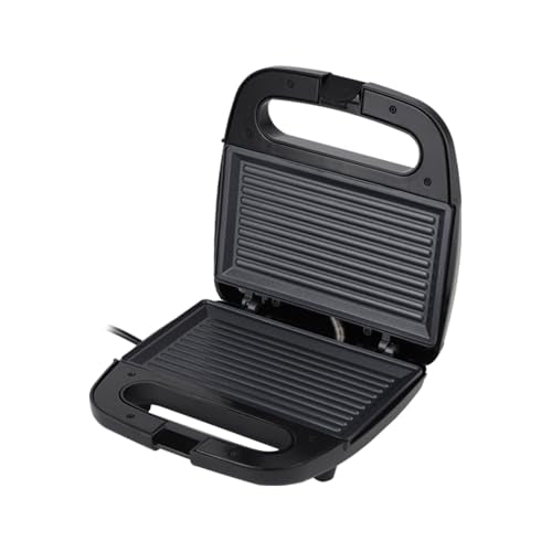 Geepas Portable Powerful 2 Slice Grill Maker with Non-Stick Coated Plates With Safety Locks,Cool Touch Handle & Skid- Resistant Feet, Power On & Ready Light Indicators 750 W GGM6001 Black