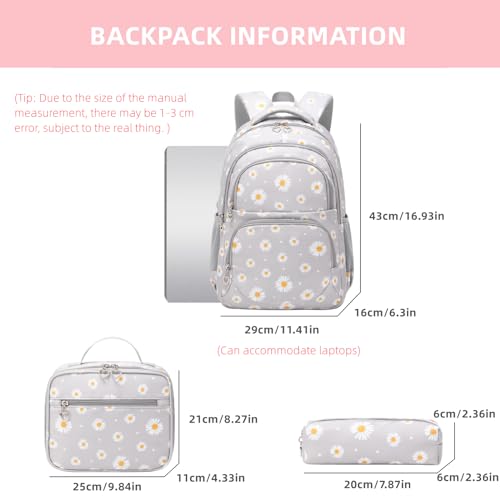 Armbq Girls Backpack Kids School Bookbag Set for Teen Girls Elementary Students Casual Back Pack with Lunch Box