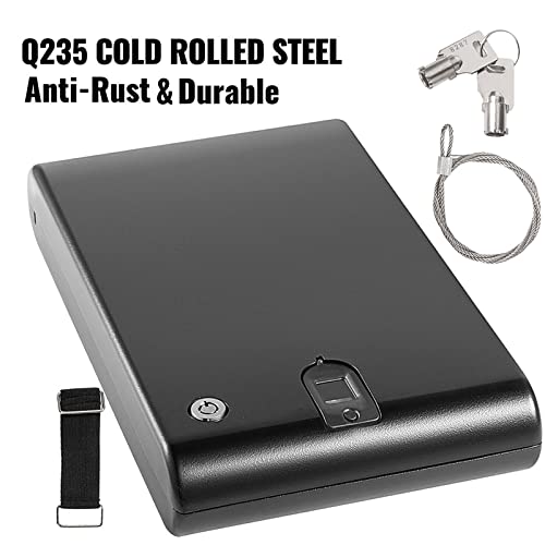 AXNI Gun Safe, Biometric Pistol Safe, Automatic Opening/Fingerprint Recognition (120 Groups), Car Travel Key, Can Store Money/Guns, Low Battery Reminder,OS120