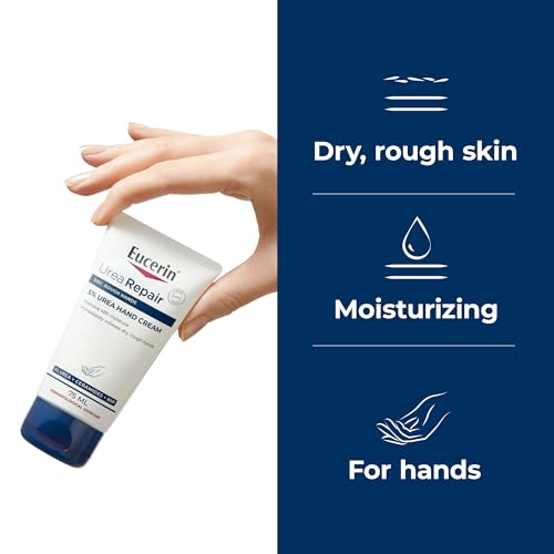 Eucerin UreaRepair Plus 5% Urea Hand Cream with Ceramides, Daily Moisture, Suitable for Mature & Diabetic, Instant 48-Hour Relief for Dry & Rough Skin, 75ml