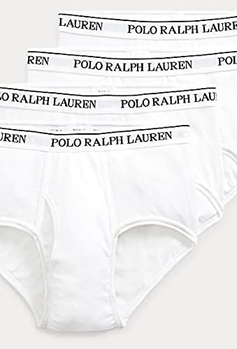 mens Classic Fit Cotton Mid-rise Briefs Briefs (pack of 4) - White/Cruise Navy