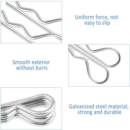 THE WHITE SHOP 180Pcs Cotter Pins Assortment Kit,Hair Pin R Clips,Heavy Duty R Clips Retaining Pins,Stainless Steel Locking Cotter Hitch Pins for Trucks Tow Bar Tractors Mower Carts.