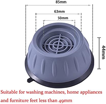 Threesome 4 Pcs,Washer Dryer Anti Vibration Pads with Suction Cup Feet,Fridge Washing Machine Leveling Feet Anti Walk Pads,Shock Absorber Moistureproof Bathroom (4PCS)