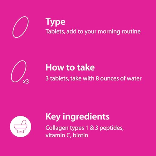 Oladole Natural Super Collagen Peptides + Vitamin C & Biotin, 3g Collagen Per Serving, Gluten Free, Promotes Healthy Hair, Beautiful Skin, and Nail Support, Dietary Supplement, 270 Tablets