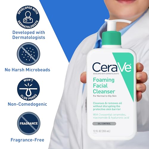 CeraVe CeraVe Foaming Facial Cleanser | Makeup Remover and Daily Face Wash for Oily Skin, 473 Ml