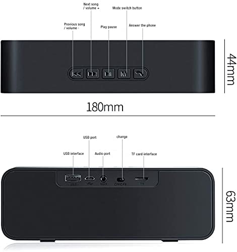 OMIRA Portable Bluetooth Speaker 5.0 stereo surround sound,noise reduction, waterproof,compatible with iPhone, iPad,Android,tablet,also supports USB and TF card playback