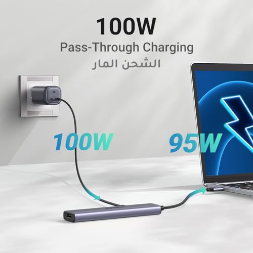 UGREEN Revodok 105 USB C Hub with 100W PD Charging, Type C to HDMI 4K30Hz Adapter, 3 USB A Data Ports, Multiport Adapter Hub for MacBook Pro/Air, iPad/Air, iPhone 15 /Pro Max, HP, Dell