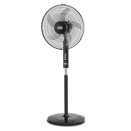 Black & Decker 60W Stand Fan 16 Inch Diameter, 90� Wide Swing 3 Speeds Plus Modes And 5AS Blade, For The Perfect Temperature FS1620-B5 2 Years Warranty