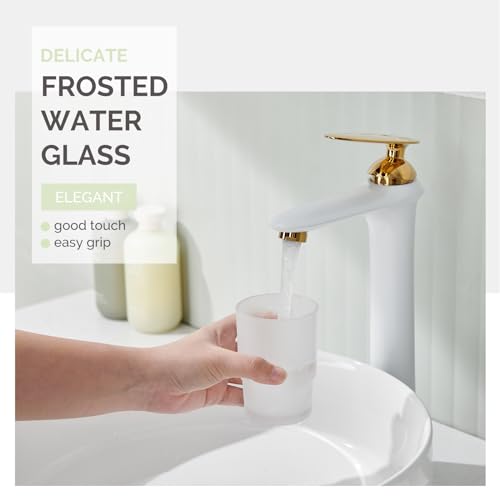 Angle Simple Frosted Glass Tumbler, Thick Glass Cup Replacement, Bathroom Toothbrush and Toothpaste Holder, Water Glasses, Bathroom Cup, Tumbler Cup, Rinsing Glass Cup, Drinkware Glassware