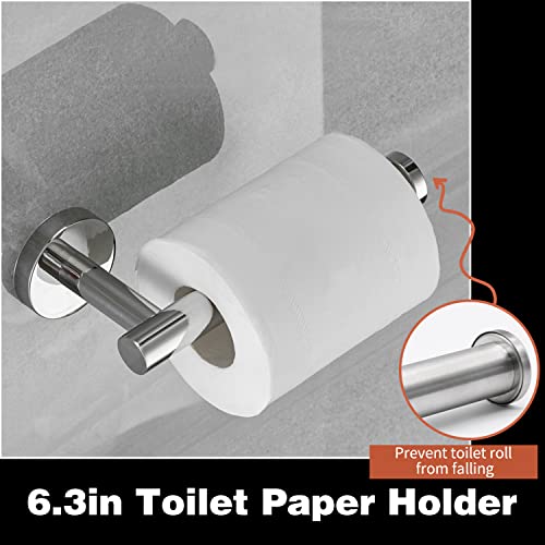 FGBNM Bathroom Hardware Set, 10pcs Bathroom Hardware Set, Brushed Nickel Bath Hardware Set Including 16" Hand Towel Bars, Toilet Paper Holders, 3 Multifunctional Robe Hooks (10pcs, Brushed Nickel)