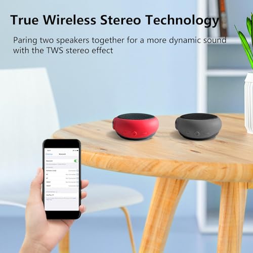 Wearable Bluetooth Speaker with 17 White Noise Sound Options, TWS Speaker Built-In Microphone, Clip-On Noise Machine, Waterproof Portable Speaker for Outdoor Activities, Hiking, and Running – Grey