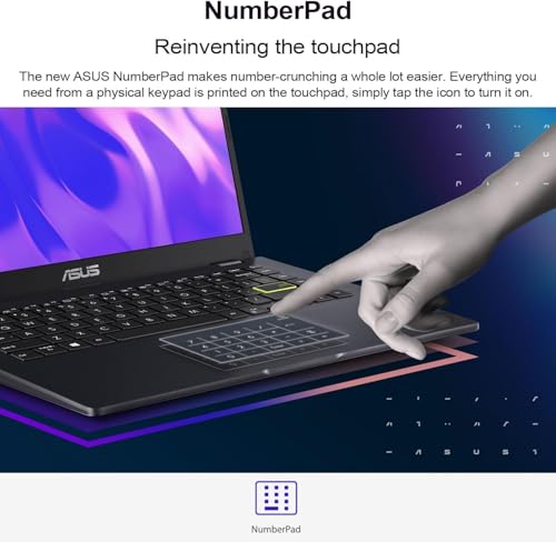 ASUS 14" Laptop for Business and Students, 14" FHD Display, Intel Celeron N4500, 1 Year Microsoft 365, 4GB Memory, 64GB eMMC, NumberPad, Webcam, HDMI, WiFi, Windows