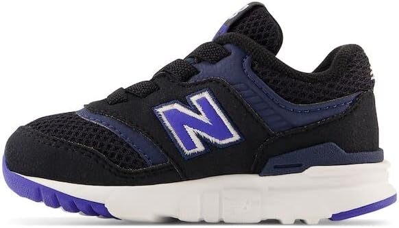 New Balance Boy's Kids 997h Bungee Lace Sneaker, Black/Marine Blue, 3 Infant