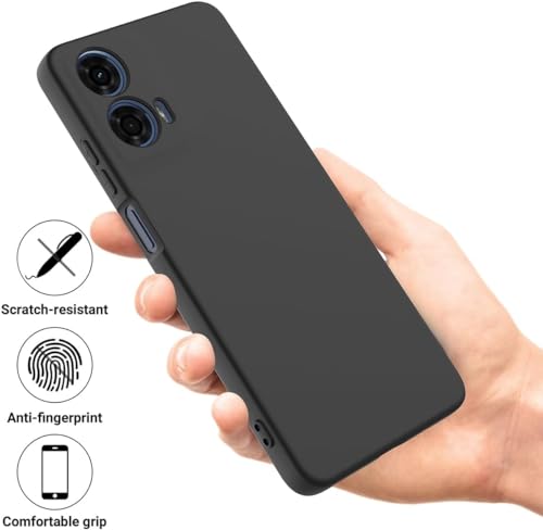 Zubitech Case for Motorola Moto G24 Cover Soft TPU Ultra-Slim Stylish Protective Cover for Motorola Moto G24 Phone Case[Drop Protection, Non-slip] - Matte Black
