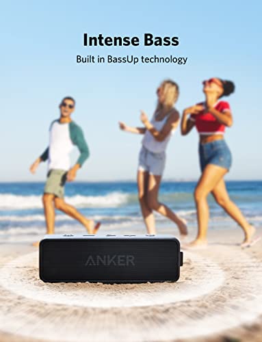 Anker Soundcore 2 Portable Bluetooth Speaker With Better Bass, 24-Hour Playtime, 66Ft Bluetooth Range, Ipx5 Water Resistance & Built-In Mic