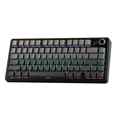 EPOMAKER X AULA F75 MAX Tri-Mode Wireless Gaming Keyboard, TFT Screen, Knob, Hot Swappable, 2.4GHz/Type-C/BT5.0, Gasket Creamy, for PC/Mac/Office/Gaming (Black Gradient)