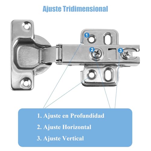 SOJITAS 8 Pcs Door Hinges for Kitchen, Bathroom and Cabinet Furniture Doors, Soft Close, Straight Cup 105°Opening, Full Overlay Cabinet Hinges, Removable and Adjustable with Screws