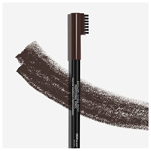 Rimmel Brow This Way Professional Eyebrow Pencil, Black Brown 004, 1.4 g