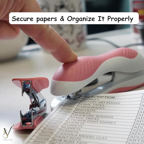 Viewstar Mini Stapler Set with Staple Remover & Staples � Compact Office & School Desk Accessory � Heavy Duty with Soft Grip for Home & Work Use