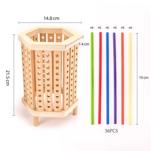 SLEEPHEAD®Wooden Board Games for Kids 4-6-8-12,42 Colorful Stick Math Educational Toys for 3 4 5 6 Year Olds, Classic Fun Dice Games for Family Game Night for 2-6 Players Gift