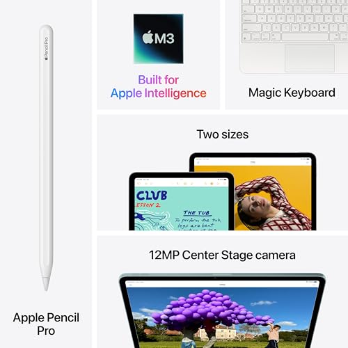 Apple iPad Air 11-inch with M3 chip Built for Apple Intelligence, Liquid Retina Display, 128GB, 12MP Front/Back Camera, Wi-Fi 6E, Touch ID, All-Day Battery Life �?? Space Gray