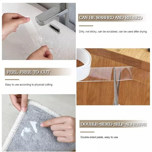 SKY-TOUCH Torix 3M Magic Adhesive Tape Washable Waterproof Double Sided Mounting Transparent Acrylic