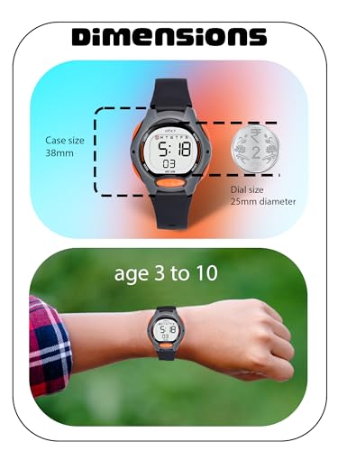 SPIKY Digital Sports Watch for Kids | Multifunctional with Luminous LED Display & Alarm | Water-Resistant & Silicone Strap | Best Birthday Gift Wrist Watches for Boys & Girls | Age 2-14 yrs