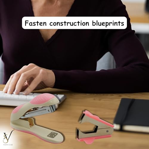 Viewstar Mini Stapler Set with Staple Remover & Staples  Compact Office & School Desk Accessory  Heavy Duty with Soft Grip for Home & Work Use