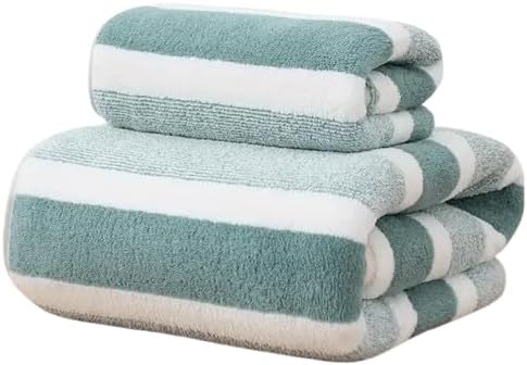 Ultra Soft Bath Towel Set, 100% Cotton, Bath and Hand Towels, Striped, Universal (Brown)