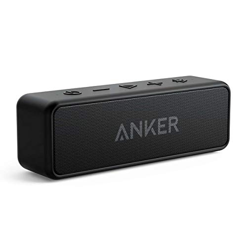 Anker Soundcore 2 Portable Bluetooth Speaker With Better Bass, 24-Hour Playtime, 66Ft Bluetooth Range, Ipx5 Water Resistance & Built-In Mic