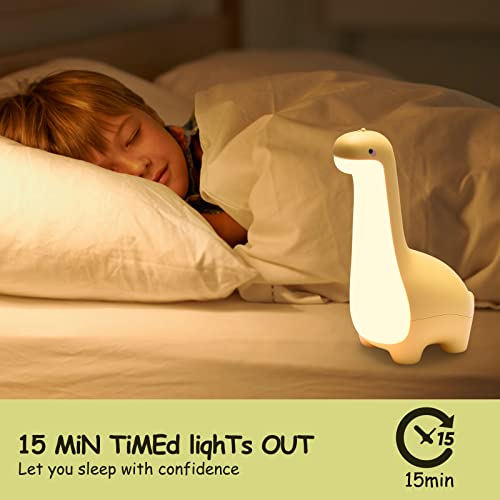 ligitive Dinosaur Night Light for Kids, Cut Light for Baby Room and Toddler, Portable Night Light for Kids Room, Rechargeable Animal Lights Decoration for Girls and Boys, Kawaii Lamp