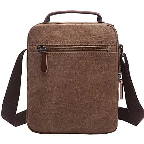MAKINGTEC Men's Multifunctional Canvas Shoulder Bag, Handbag Multi-Pockets Business Messenger Bags, Outdoor Sports Over Shoulder Crossbody Side Bag