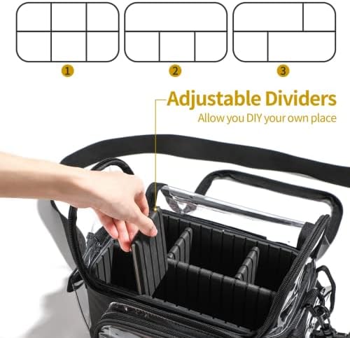 Travel Makeup Bag,Makeup Brush Case Travel Toiletry Bag Cosmetic Train Cases Artist Storage Bag with Adjustable Dividers for Cosmetics Makeup Brushes Toiletry Jewelry Digital Accessories(Black)